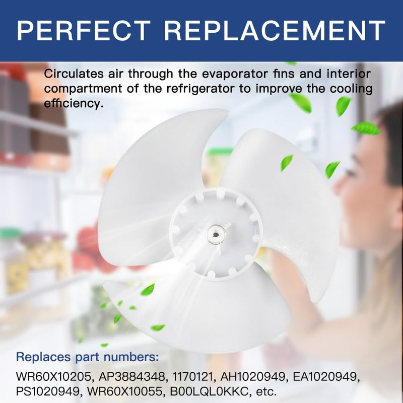 Reyhoar Upgraded WR60X10205 Refrigerator Evaporator Fan Blade, Replacement Part for GE/Hotpoint Refrigerators - Image 3